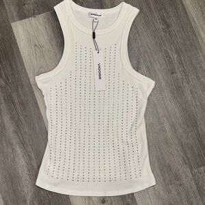Vigoss - NWT White Rhinestones Tank Top SIZE SMALL